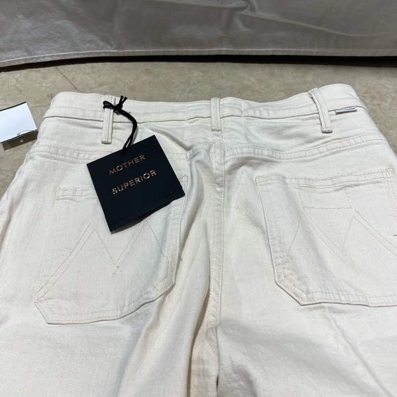 MOTHER The Patch Pocket High-Rise Flare Jeans in Cream - Picture 8 of 12